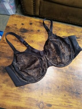 NWOT Torrid 48D Sexy Black Lace Over Tan Unpadded Underwire stunning bra